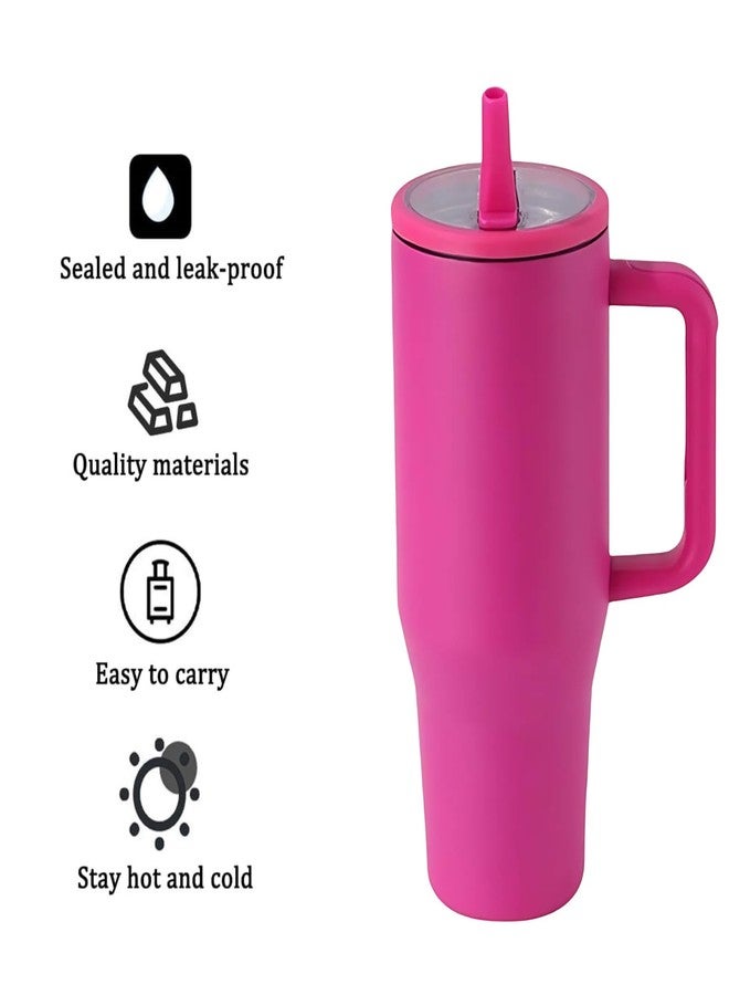 FUBIX 1200ML Stainless Steel Tumbler with Lid & Straw | Double-Wall Vaccum Insulated | 100% Leak-Proof Sipper for Hot and Cold Drink for Office, Gym, Car (Pink) - Image 4